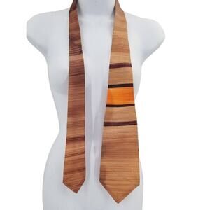 Pilgrim Cravats Vintage WIDE UNIQUE Mens Neck Tie 50" Hand Printed Striped Ombre